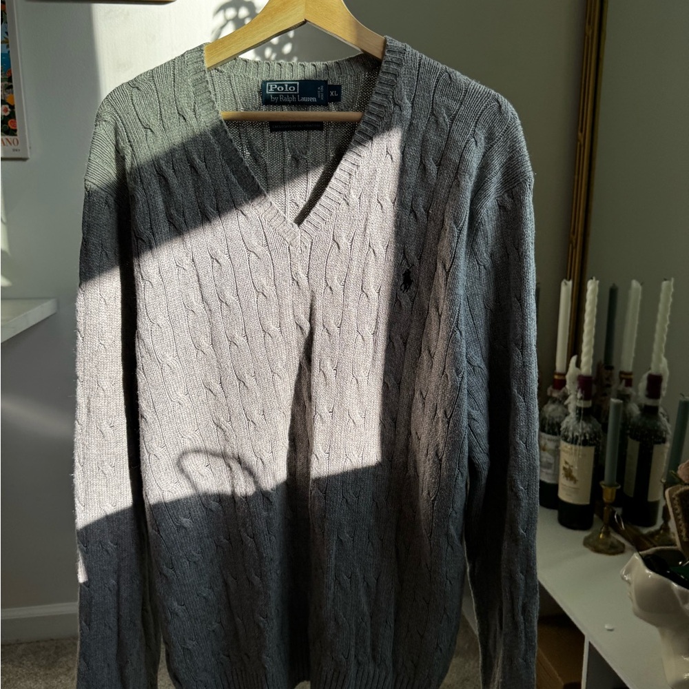 Polo by Ralph Lauren Gray Cable Knit Sweater